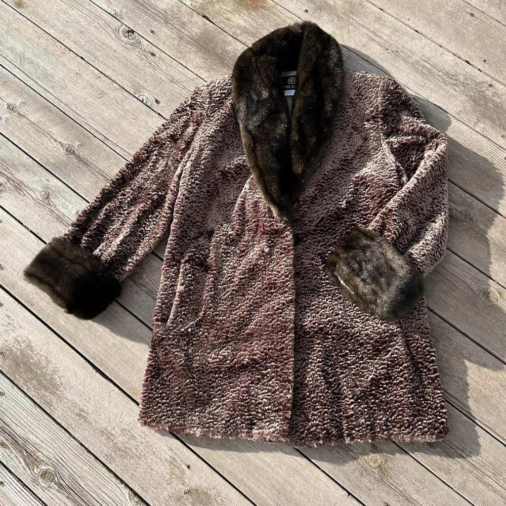 Alpine Studio brown faux fur collared winter coat
